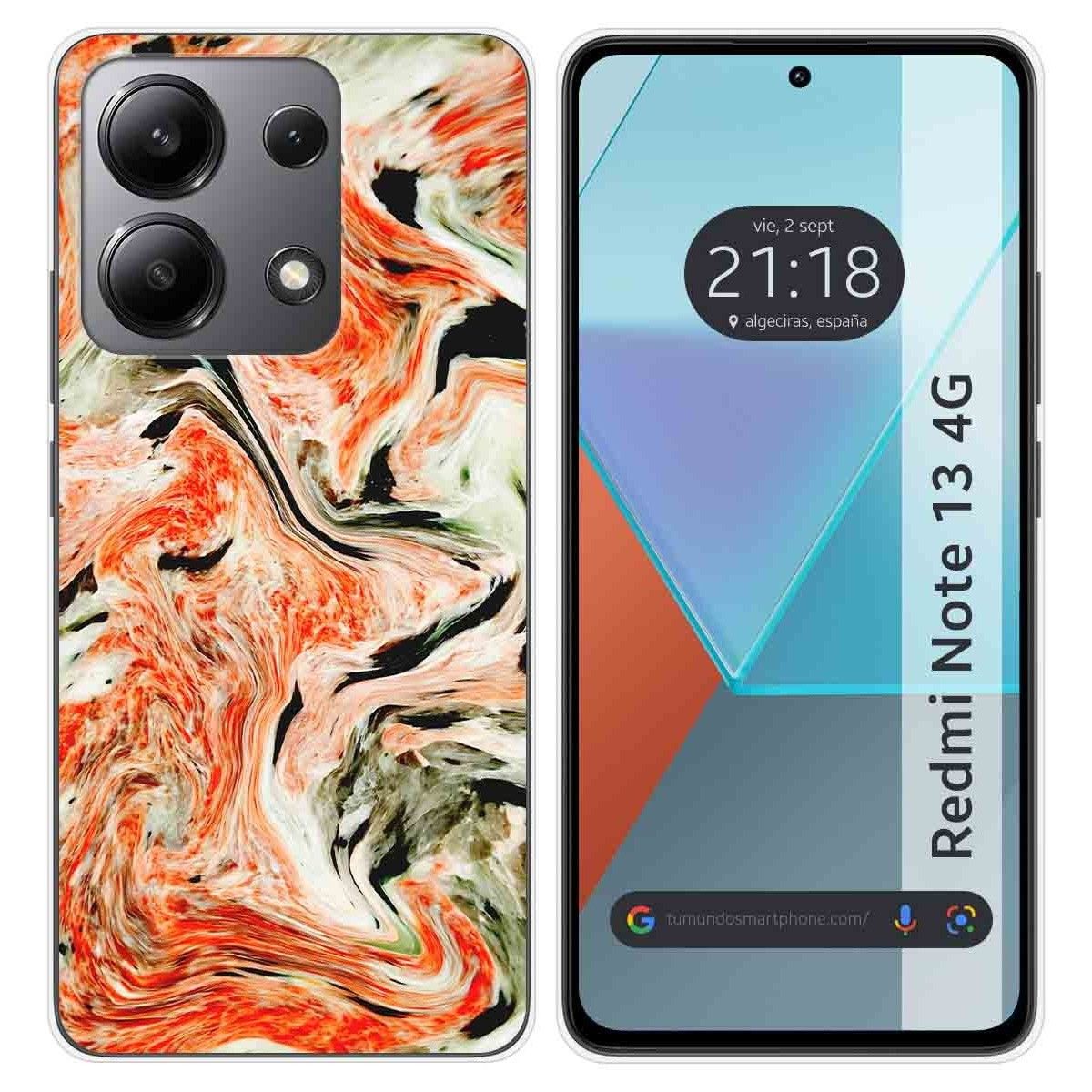 Funda Silicona para Xiaomi Redmi Note 13 4G diseño Mármol 12 Dibujos