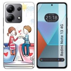 Funda Silicona para Xiaomi Redmi Note 13 4G diseño Café Dibujos