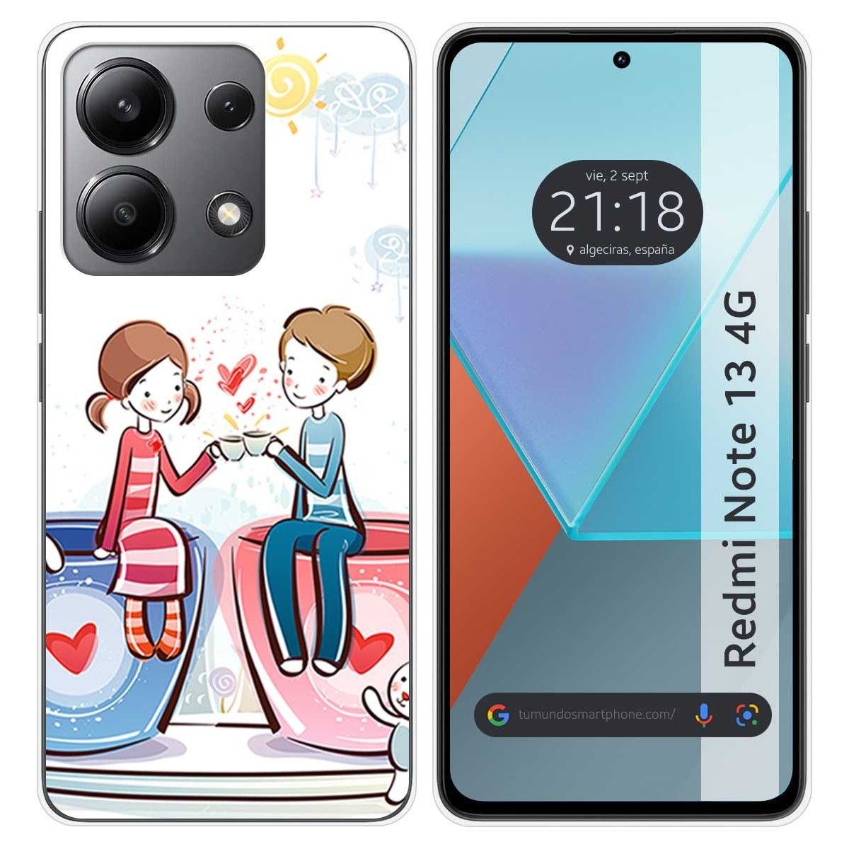 Funda Silicona para Xiaomi Redmi Note 13 4G diseño Café Dibujos