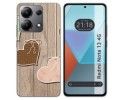 Funda Silicona para Xiaomi Redmi Note 13 4G diseño Corazones Madera Dibujos