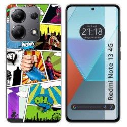 Funda Silicona para Xiaomi Redmi Note 13 4G diseño Comic Dibujos