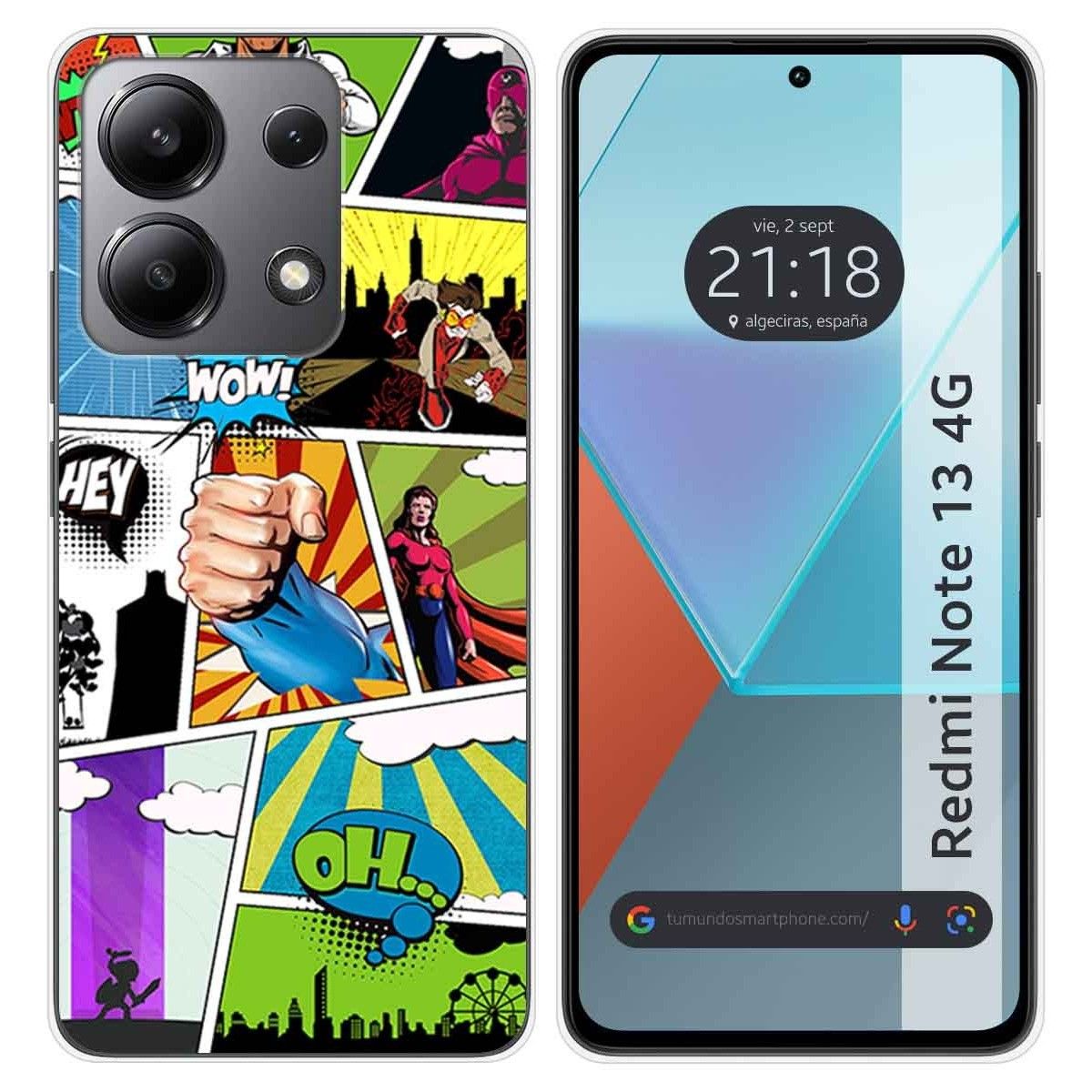 Funda Silicona para Xiaomi Redmi Note 13 4G diseño Comic Dibujos