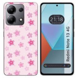 Funda Silicona para Xiaomi Redmi Note 13 4G diseño Flores Dibujos