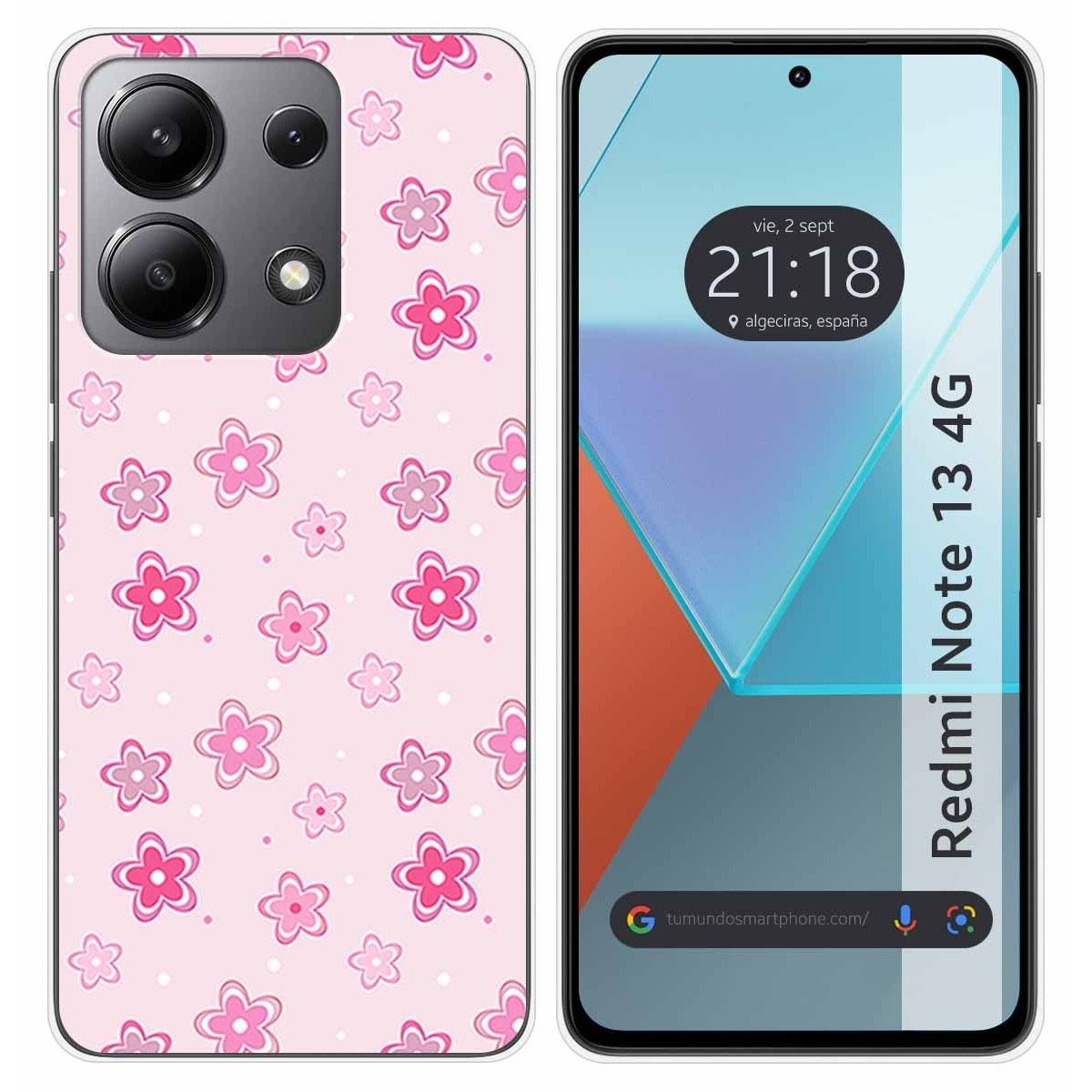 Funda Silicona para Xiaomi Redmi Note 13 4G diseño Flores Dibujos