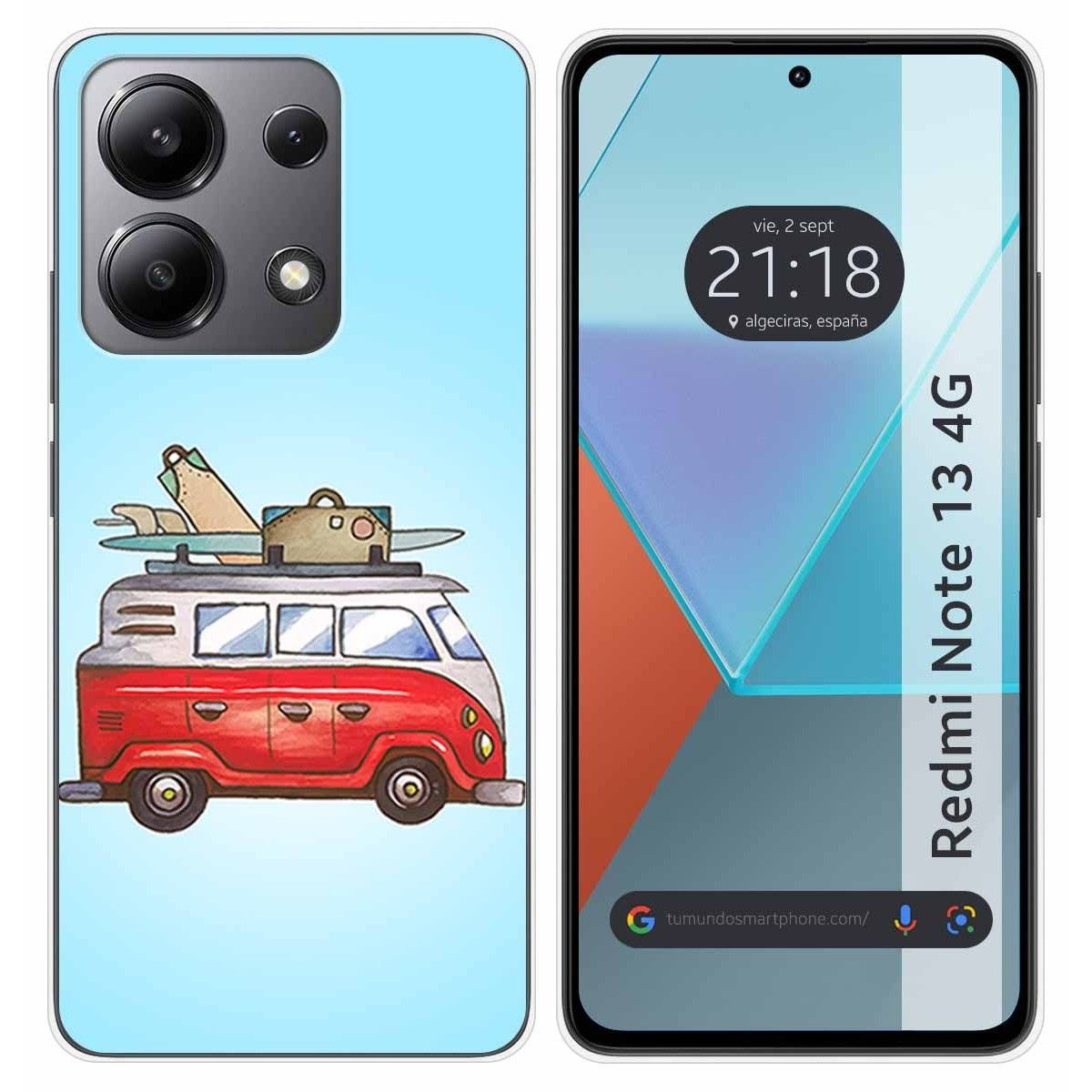 Funda Silicona para Xiaomi Redmi Note 13 4G diseño Furgoneta Dibujos