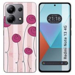 Funda Silicona para Xiaomi Redmi Note 13 4G diseño Flores Vintage Dibujos