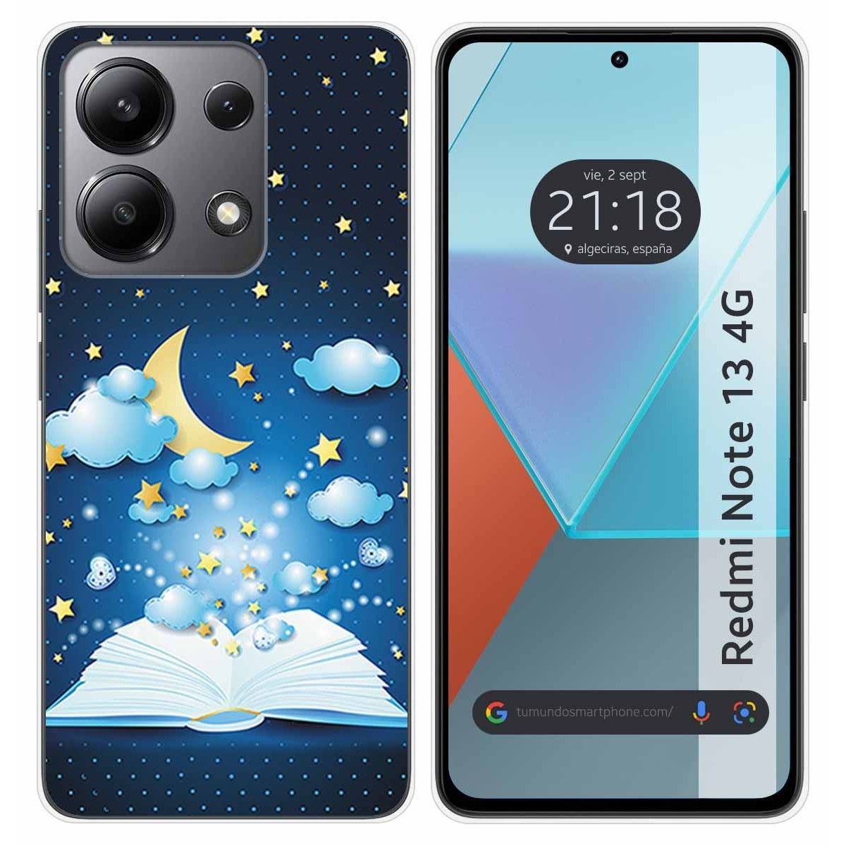 Funda Silicona para Xiaomi Redmi Note 13 4G diseño Libro Cuentos Dibujos