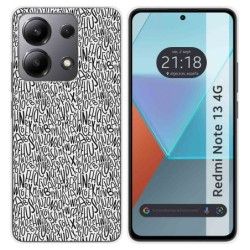 Funda Silicona para Xiaomi Redmi Note 13 4G diseño Letras Dibujos