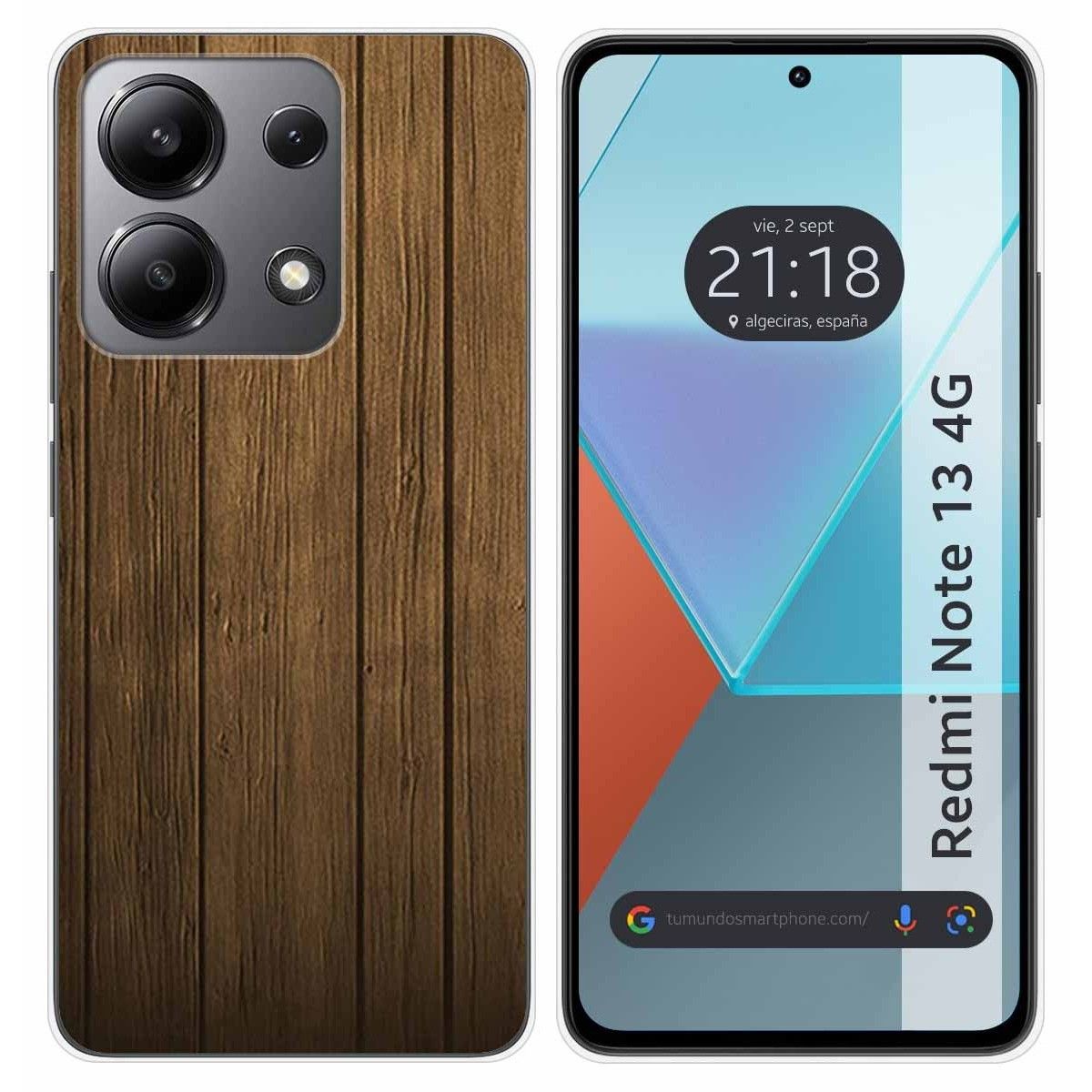 Funda Silicona para Xiaomi Redmi Note 13 4G diseño Madera Dibujos