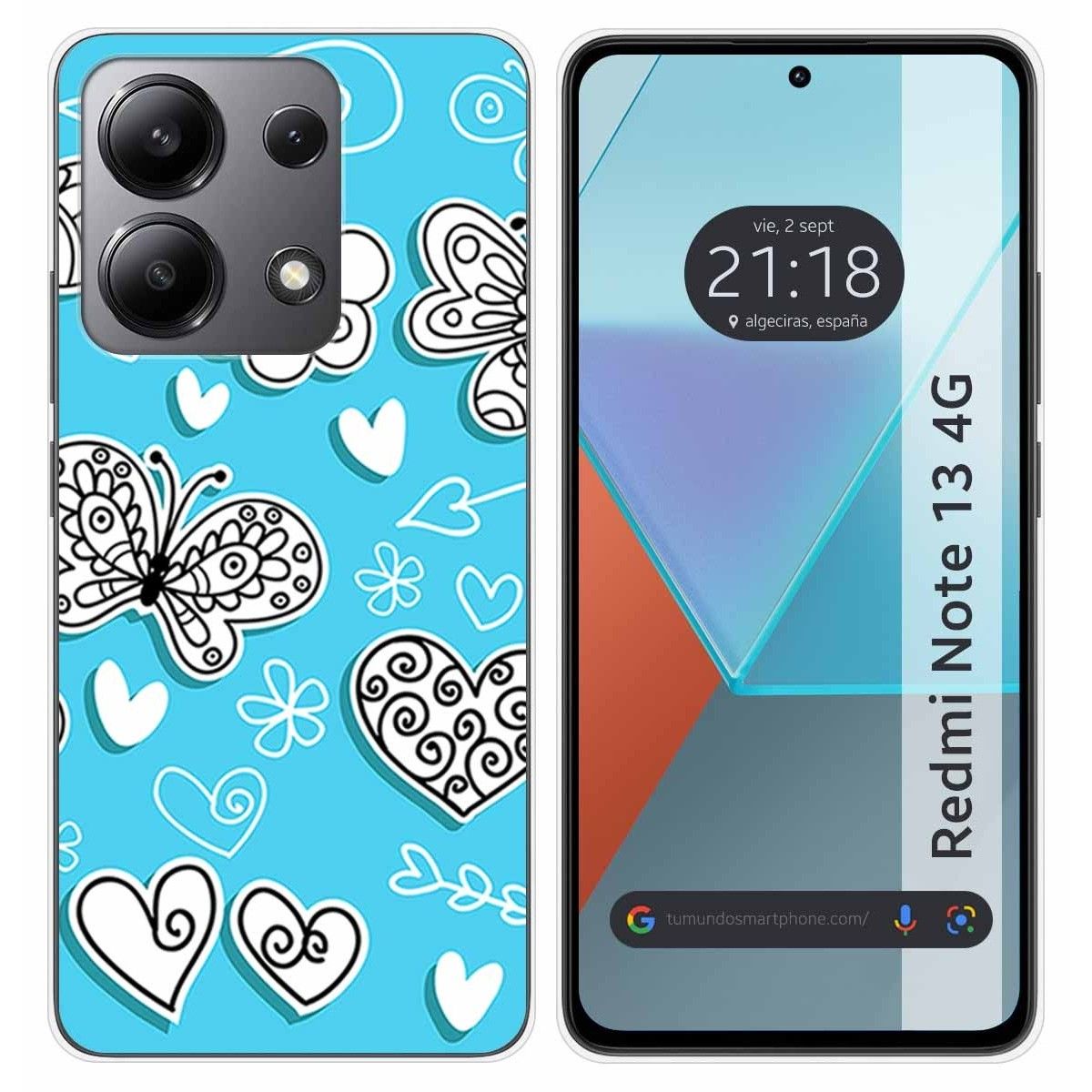 Funda Silicona para Xiaomi Redmi Note 13 4G diseño Mariposas Dibujos