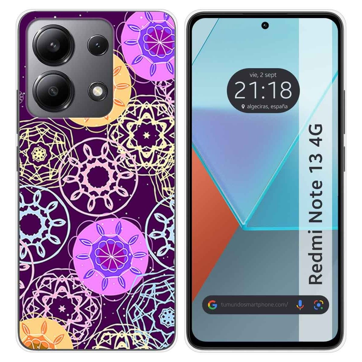 Funda Silicona para Xiaomi Redmi Note 13 4G diseño Radial Dibujos