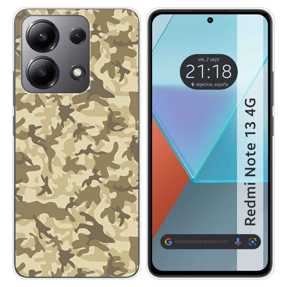 Funda Silicona para Xiaomi Redmi Note 13 4G diseño Sand Camuflaje Dibujos