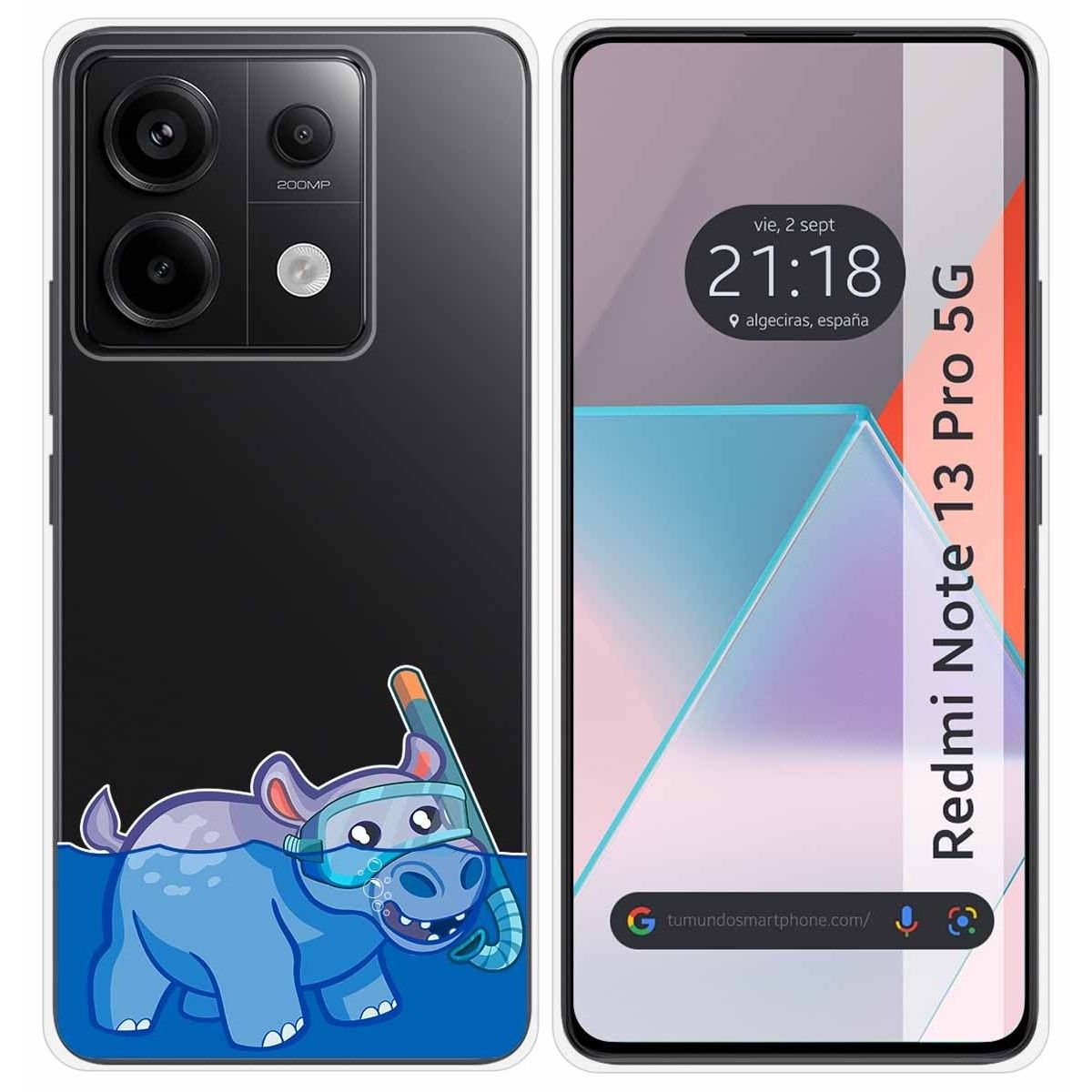 Funda Silicona Transparente para Xiaomi Redmi Note 13 Pro 5G diseño Hipo Dibujos