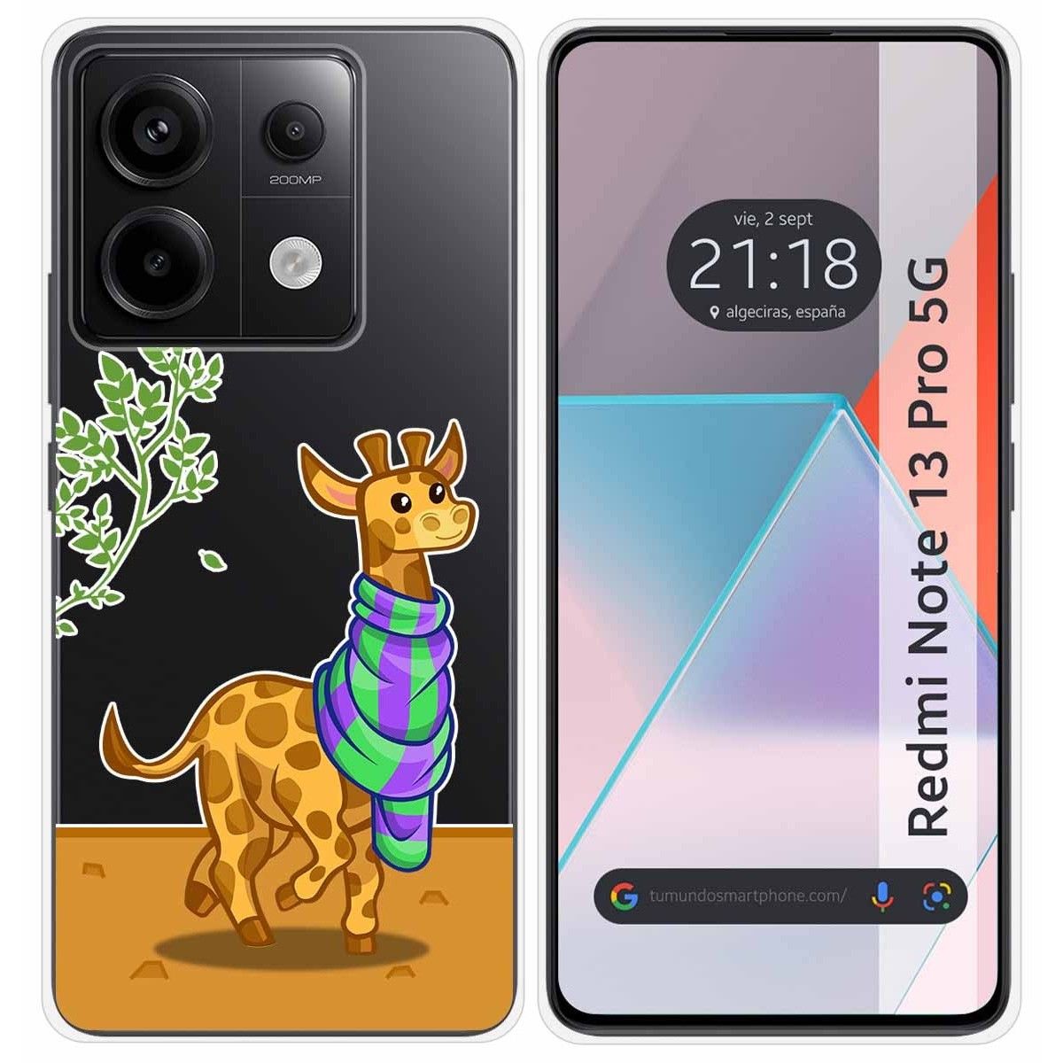 Funda Silicona Transparente para Xiaomi Redmi Note 13 Pro 5G diseño Jirafa Dibujos