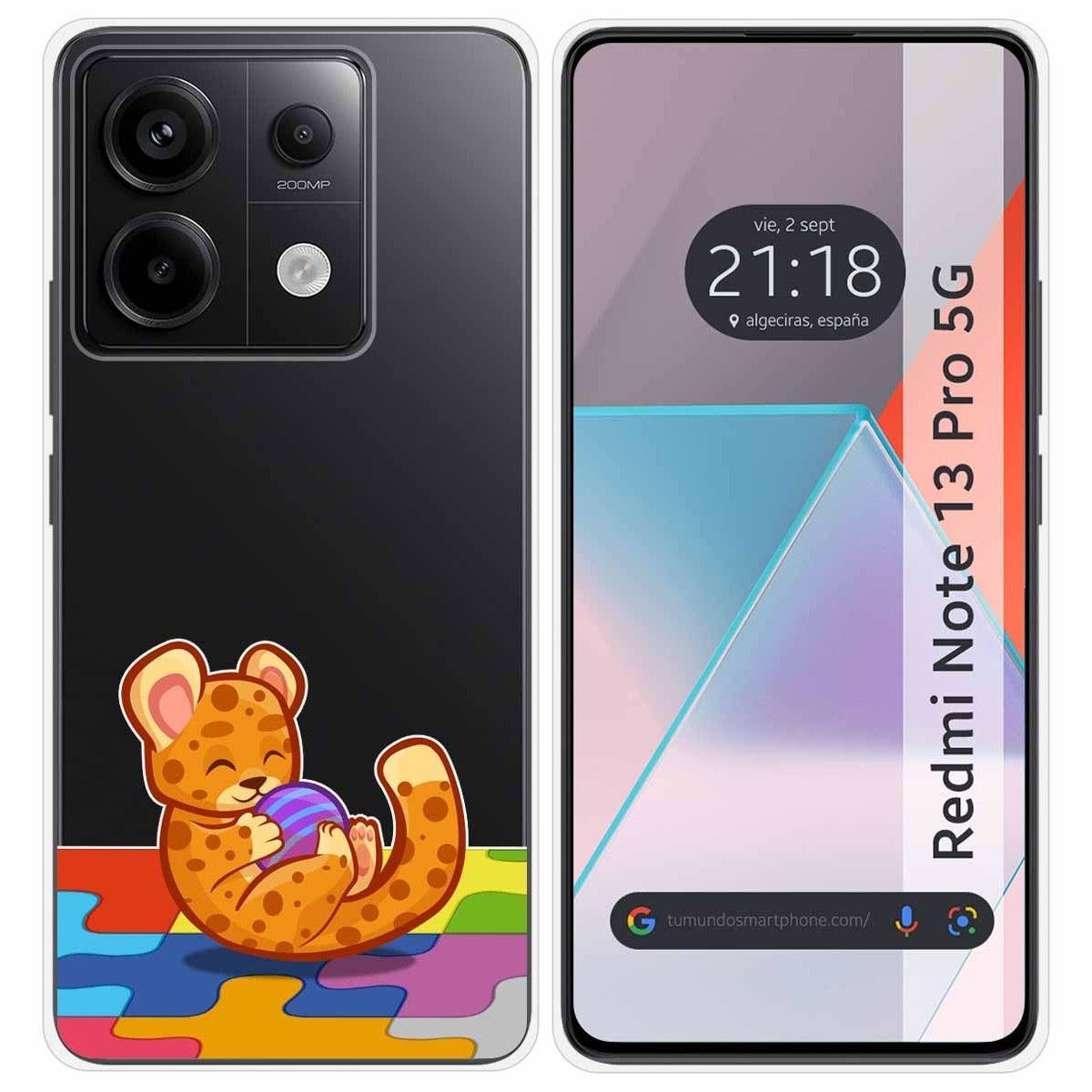 Funda Silicona Transparente para Xiaomi Redmi Note 13 Pro 5G diseño Leopardo Dibujos