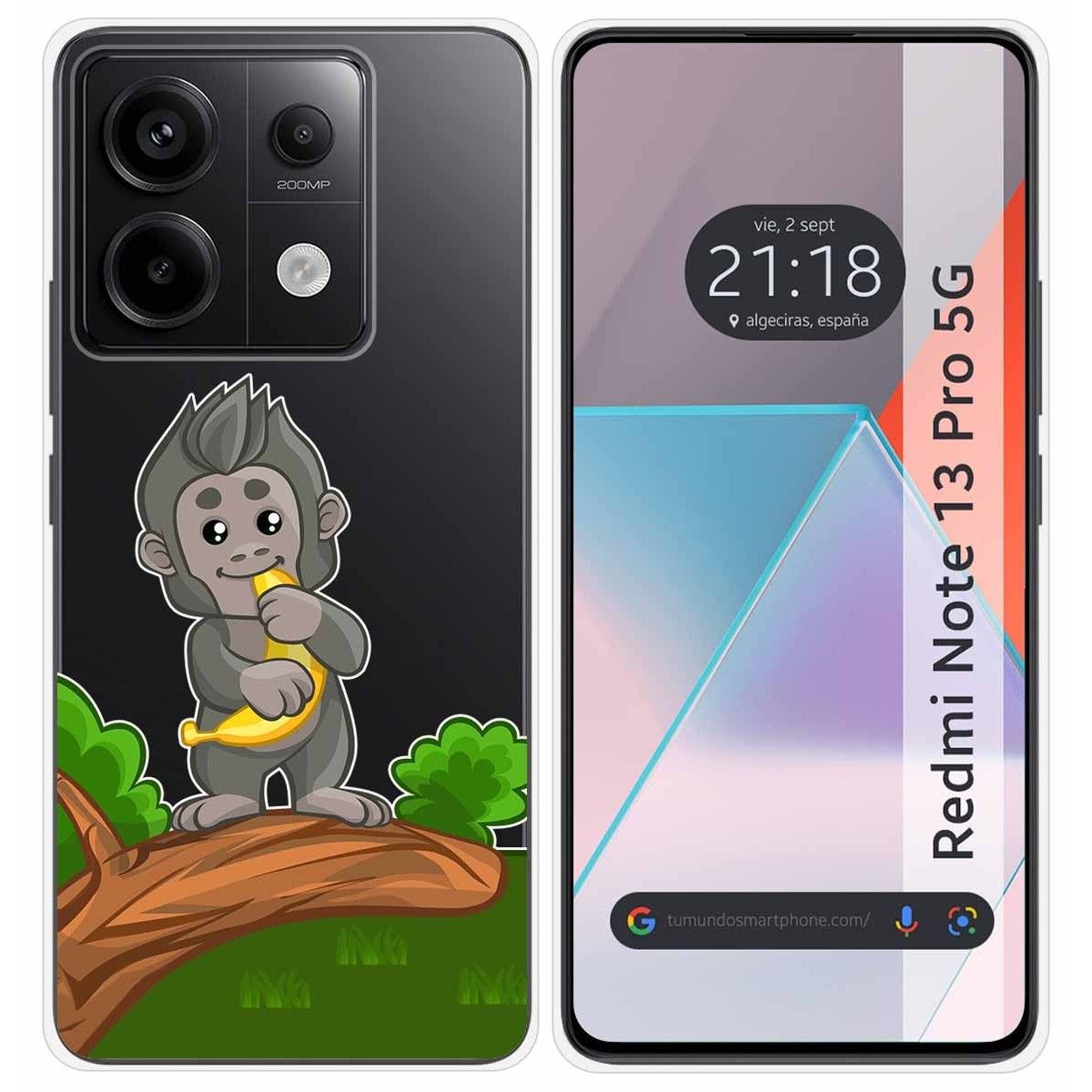 Funda Silicona Transparente para Xiaomi Redmi Note 13 Pro 5G diseño Mono Dibujos