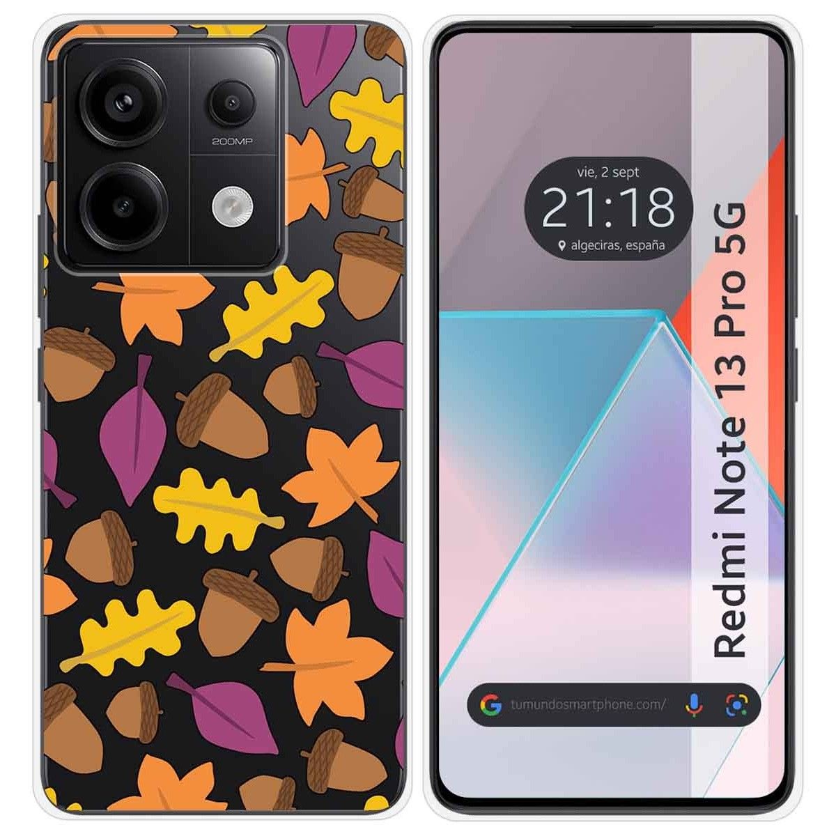 Funda Silicona Transparente para Xiaomi Redmi Note 13 Pro 5G diseño Otoño Dibujos