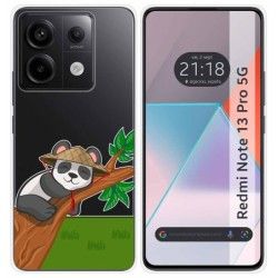 Funda Silicona Transparente para Xiaomi Redmi Note 13 Pro 5G diseño Panda Dibujos