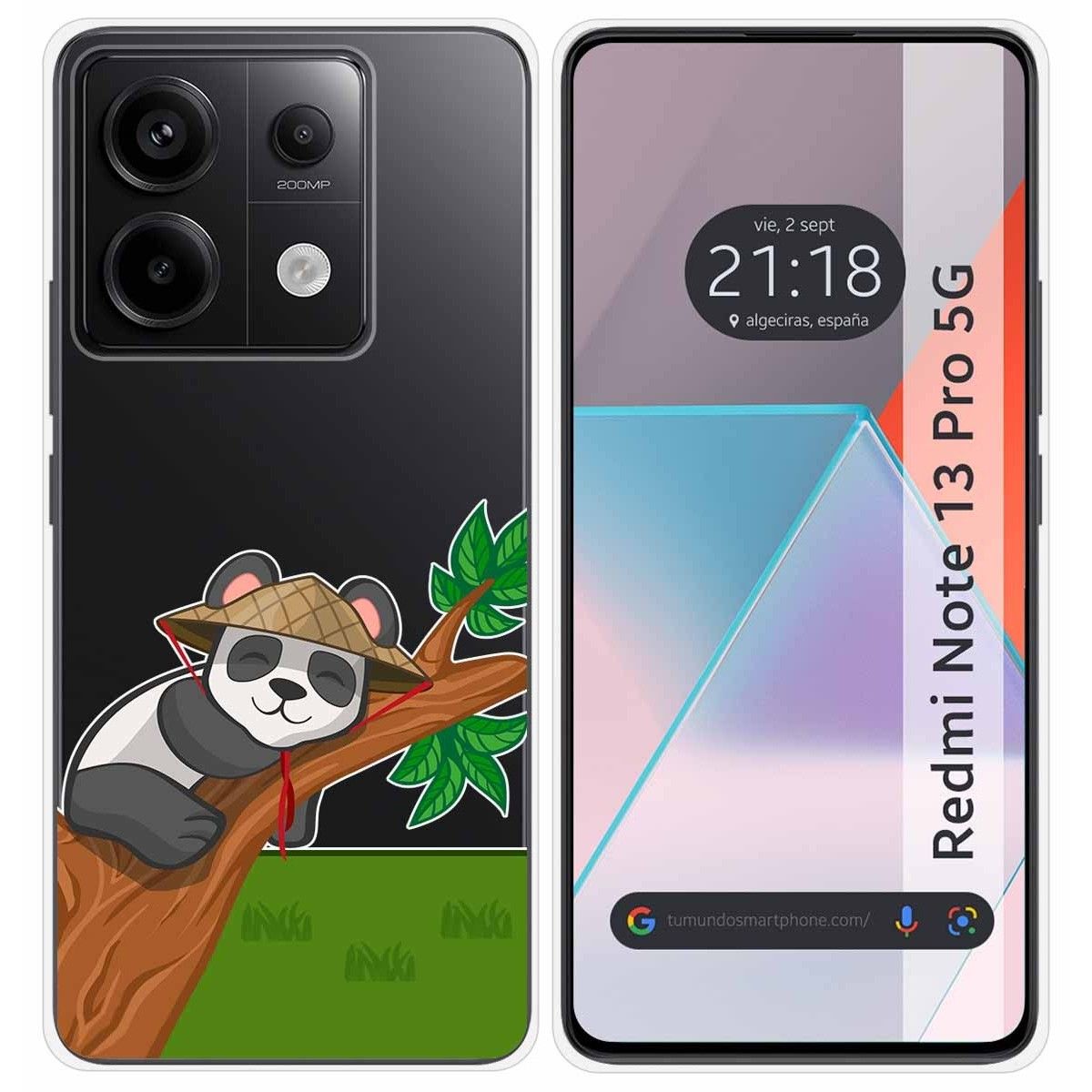 Funda Silicona Transparente para Xiaomi Redmi Note 13 Pro 5G diseño Panda Dibujos