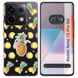 Funda Silicona Transparente para Xiaomi Redmi Note 13 Pro 5G diseño Piña Dibujos