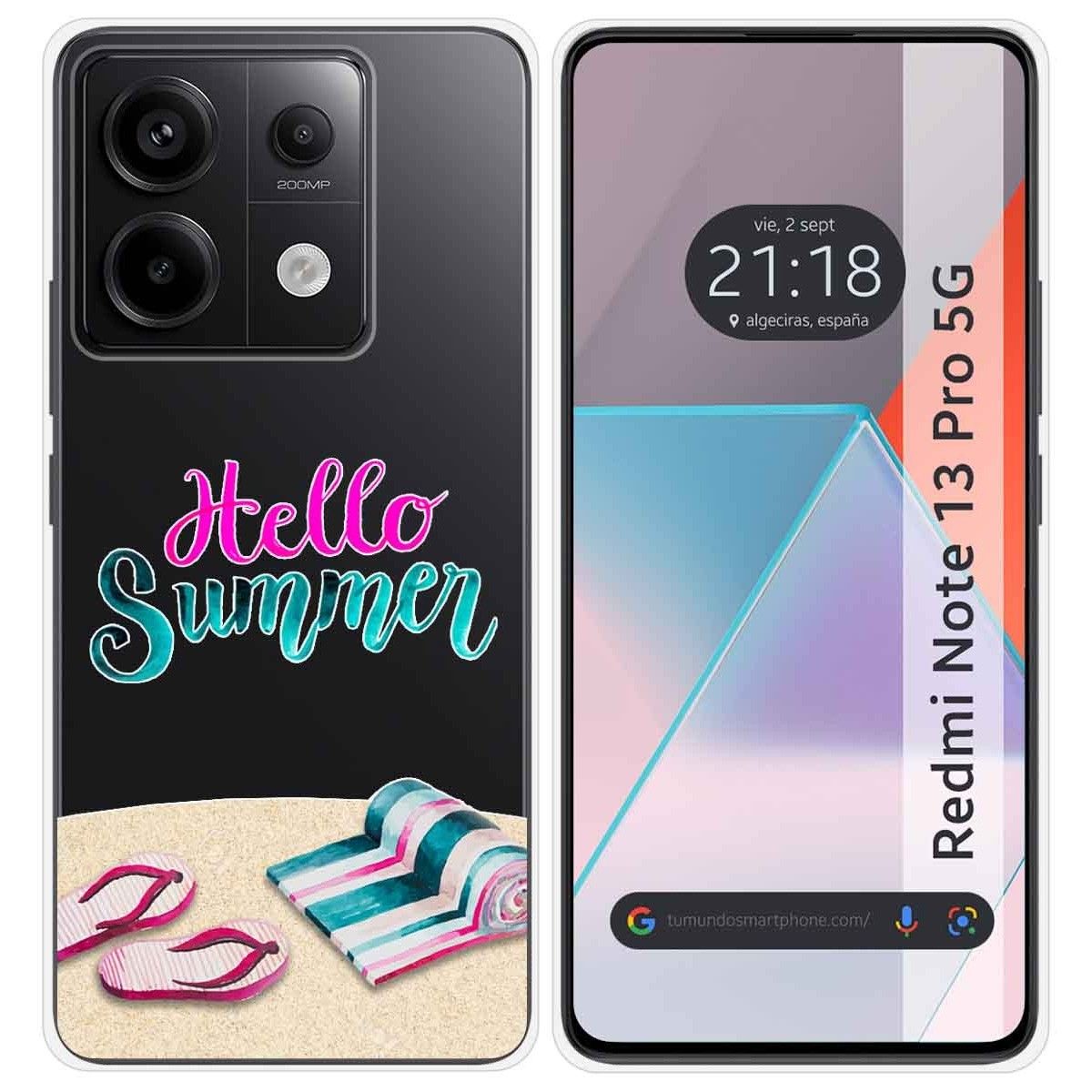 Funda Silicona Transparente para Xiaomi Redmi Note 13 Pro 5G diseño Summer Dibujos