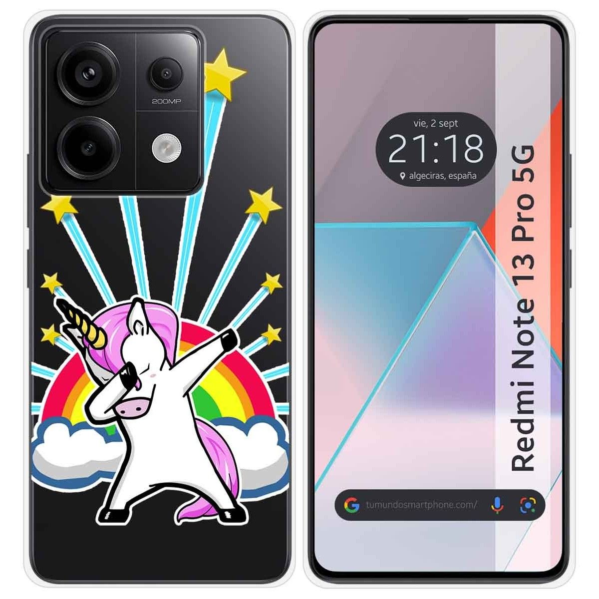 Funda Silicona Transparente para Xiaomi Redmi Note 13 Pro 5G diseño Unicornio Dibujos