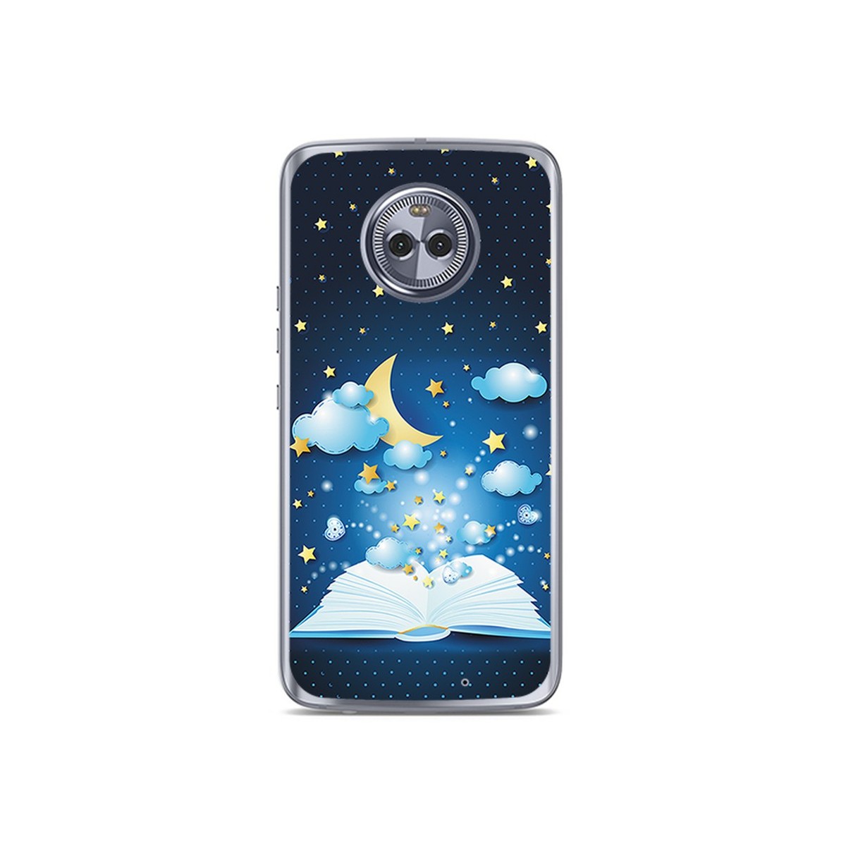 Funda Gel Tpu para Motorola Moto X4 Diseño Libro Cuentos Dibujos