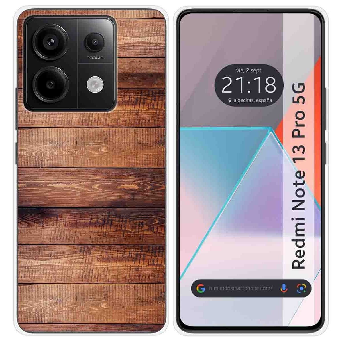 Funda Silicona para Xiaomi Redmi Note 13 Pro 5G diseño Madera 02 Dibujos