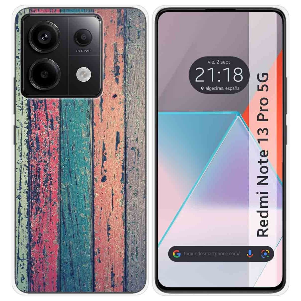 Funda Silicona para Xiaomi Redmi Note 13 Pro 5G diseño Madera 10 Dibujos