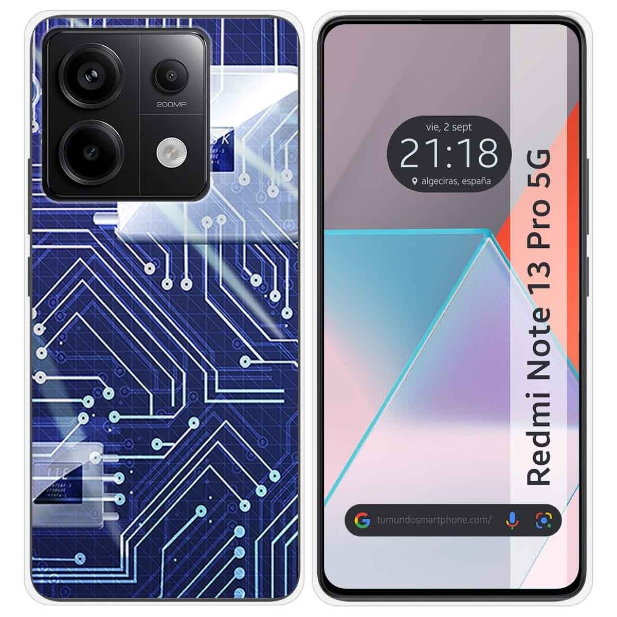 Funda Silicona para Xiaomi Redmi Note 13 Pro 5G diseño Circuito Dibujos