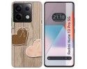 Funda Silicona para Xiaomi Redmi Note 13 Pro 5G diseño Corazones Madera Dibujos