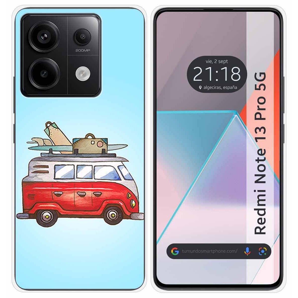 Funda Silicona para Xiaomi Redmi Note 13 Pro 5G diseño Furgoneta Dibujos
