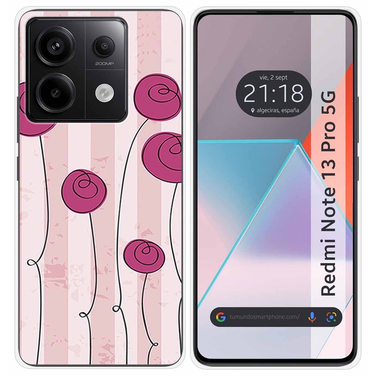 Funda Silicona para Xiaomi Redmi Note 13 Pro 5G diseño Flores Vintage Dibujos
