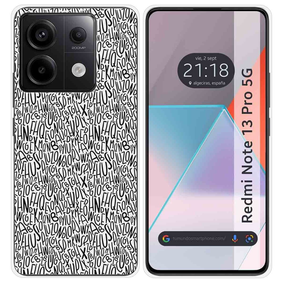 Funda Silicona para Xiaomi Redmi Note 13 Pro 5G diseño Letras Dibujos