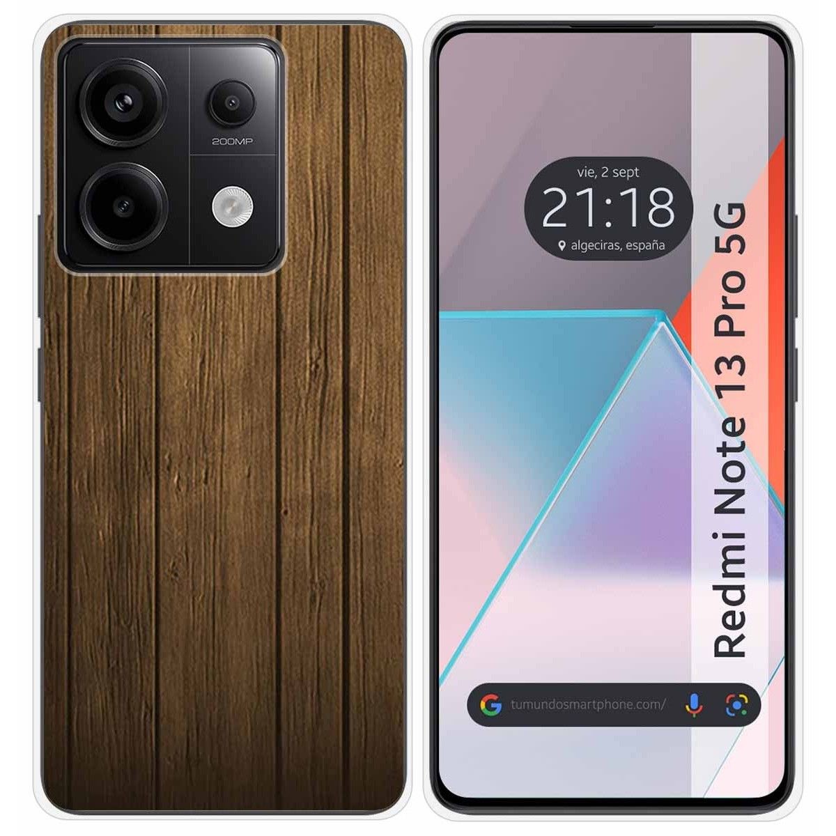 Funda Silicona para Xiaomi Redmi Note 13 Pro 5G diseño Madera Dibujos