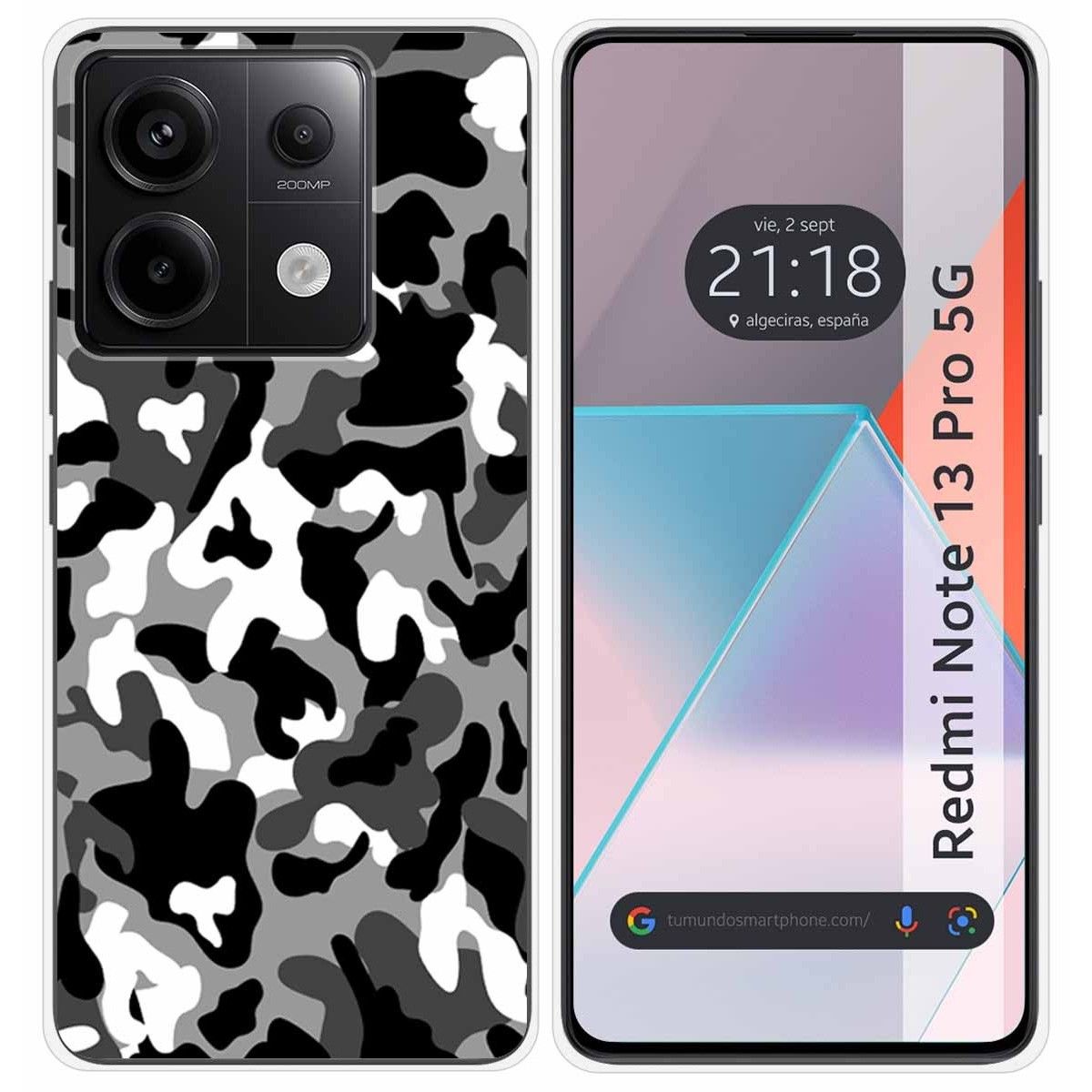 Funda Silicona para Xiaomi Redmi Note 13 Pro 5G diseño Snow Camuflaje Dibujos