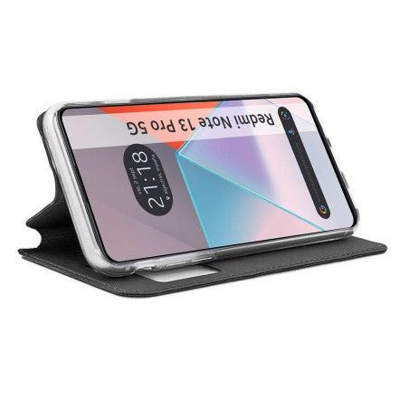 Funda Libro Soporte con Ventana para Xiaomi Poco X6 5G color Negra