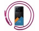 Personaliza tu Funda Colgante Transparente para Xiaomi Poco X6 Pro 5G con Cordon Rosa Fucsia Dibujo Personalizada