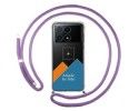 Personaliza tu Funda Colgante Transparente para Xiaomi Poco X6 Pro 5G con Cordon Morado Dibujo Personalizada