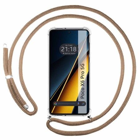 Funda Colgante Transparente para Xiaomi Poco X6 Pro 5G con Cordon Camel