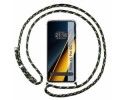 Funda Colgante Transparente para Xiaomi Poco X6 Pro 5G con Cordon Verde / Dorado