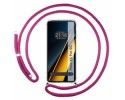 Funda Colgante Transparente para Xiaomi Poco X6 Pro 5G con Cordon Rosa Fucsia