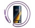 Funda Colgante Transparente para Xiaomi Poco X6 Pro 5G con Cordon Morado