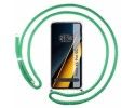 Funda Colgante Transparente para Xiaomi Poco X6 Pro 5G con Cordon Verde Agua