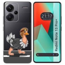 Funda Silicona Transparente para Xiaomi Redmi Note 13 Pro+ Plus 5G diseño Avestruz Dibujos