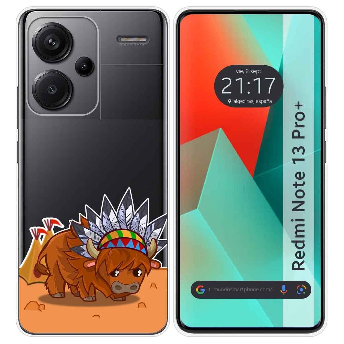 Funda Silicona Transparente para Xiaomi Redmi Note 13 Pro+ Plus 5G diseño Bufalo Dibujos