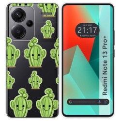 Funda Silicona Transparente para Xiaomi Redmi Note 13 Pro+ Plus 5G diseño Cactus Dibujos