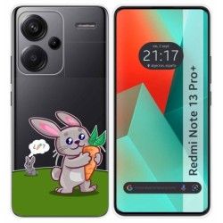 Funda Silicona Transparente para Xiaomi Redmi Note 13 Pro+ Plus 5G diseño Conejo Dibujos