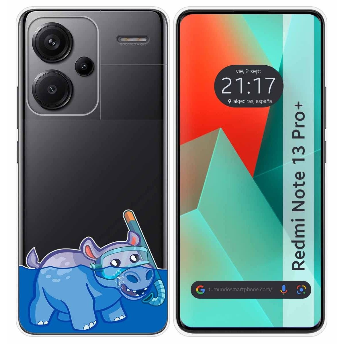Funda Silicona Transparente para Xiaomi Redmi Note 13 Pro+ Plus 5G diseño Hipo Dibujos