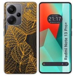 Funda Silicona Transparente para Xiaomi Redmi Note 13 Pro+ Plus 5G diseño Hojas Dibujos
